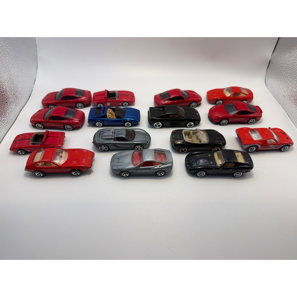 Hot Wheels Ferrari Porsche Diecast Lot 14 Cars 550 Maranello 250 GTO F50 308 QV